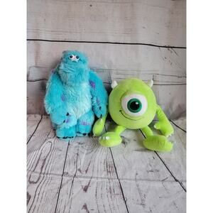 Monsters Inc. Sully & Mike Wazowski Stuffed Plush 15” Disney Store Pixar Set